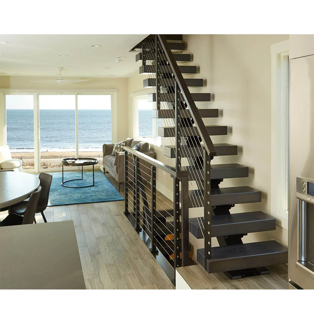 Foshan Factory Modern Interior Wire Balustrade Handrail Systems Stair Stainless Steel Wire Rope Cable Railing Prices