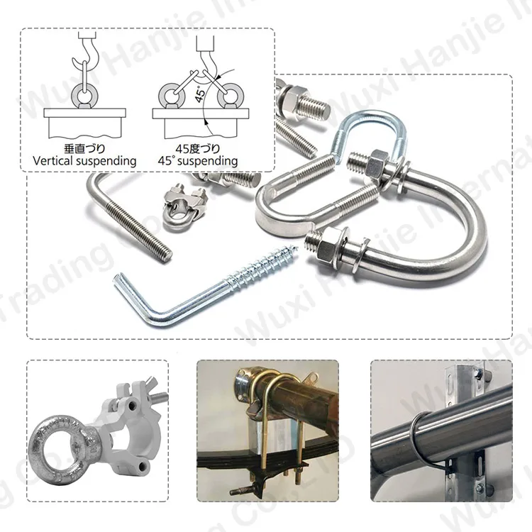 Factory Cross Round Bend Buckle Clamp U Bolt Fixed Connecting Clip Double U-bolts