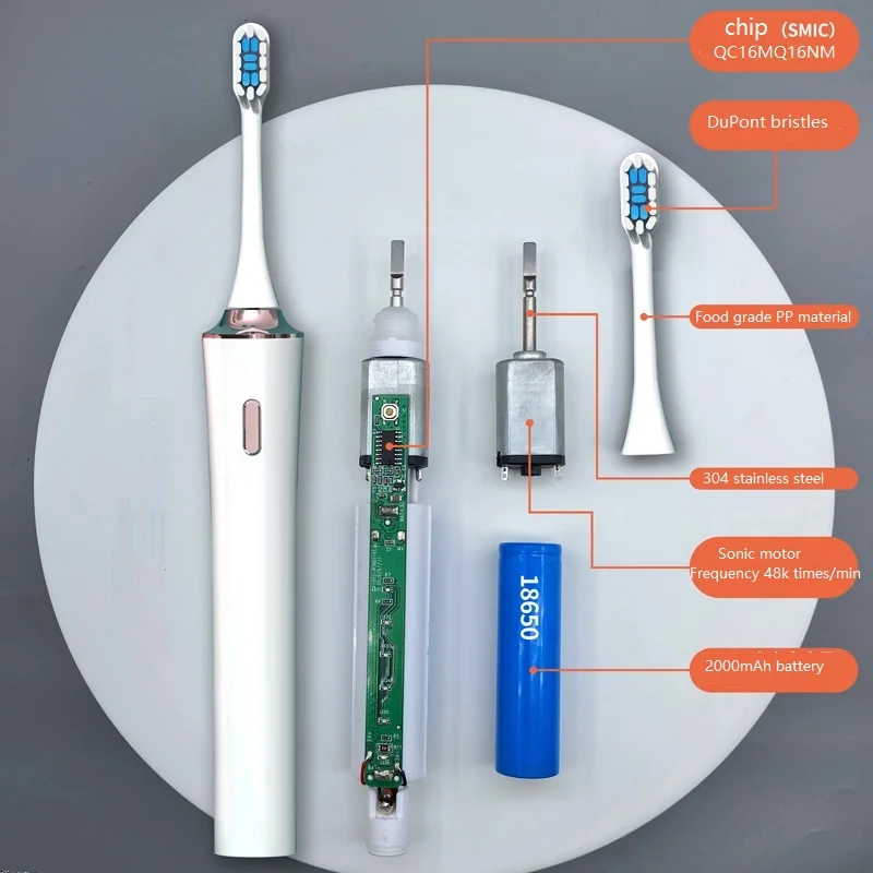 2022 умная перезаряжаемая Водонепроницаемая ультразвуковая вибрационная электрическая зубная щетка