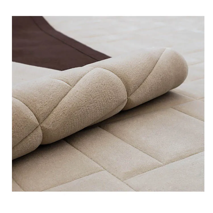 Popular F design with gold metal 3 D white or beige luxury carpet for living room bed room