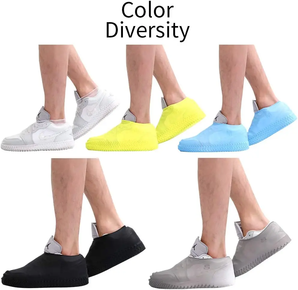 A Kids Silicone Rain Shoes Cover Non Woven Men Rubber Waterproof Overshoe Shoe Cover Rain Boots