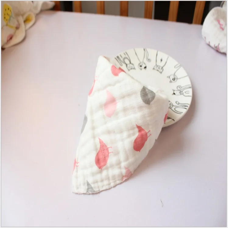 
Baby Saliva Towel Triangle Scarf Cotton Baby Bib Newborn Cotton Gauze Snap Bib 