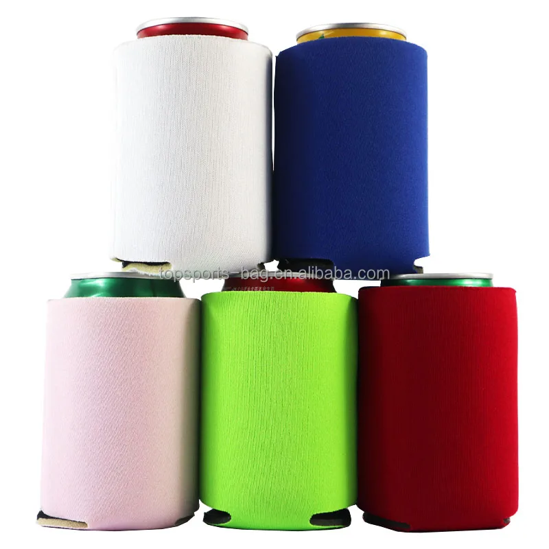 Drop Shipping Stock Cheap Laminated Open Cell Foam Can Cooler Solid Plain Polyurethane Foam Collapsible Can Coolie