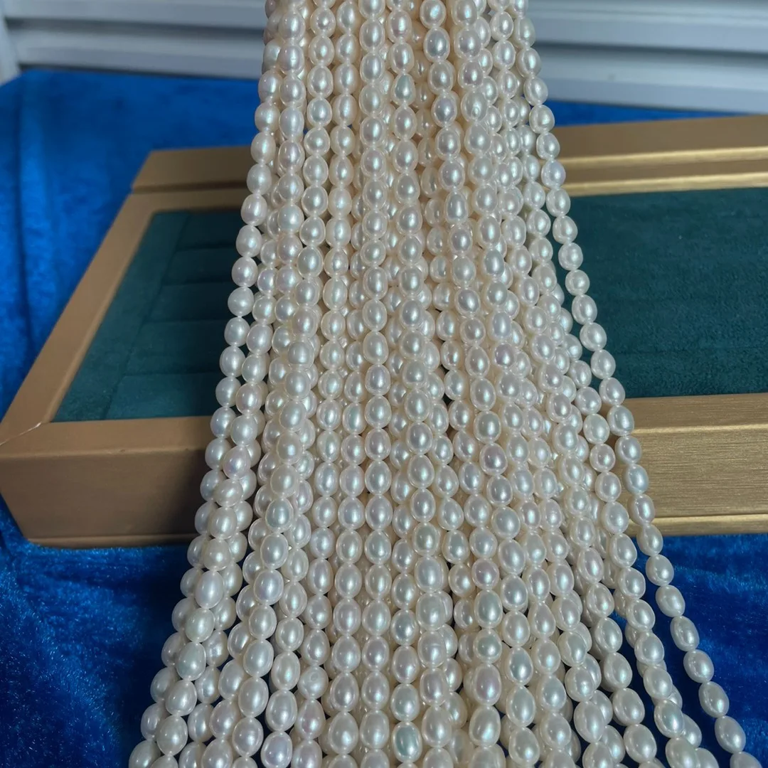 AW wholesale High quality loose pearls 6-7mm Fresh water pearl with hole Irregular nature pearl for jewelry making