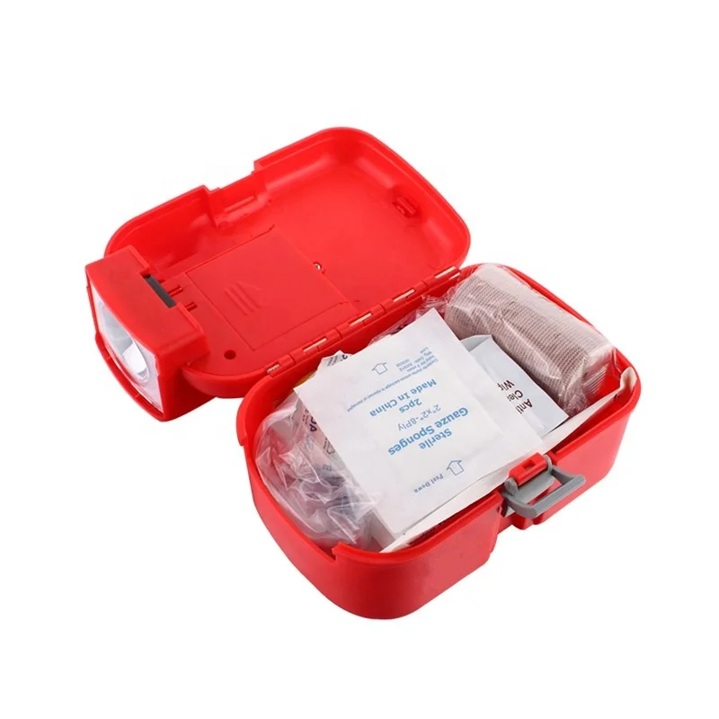 Portable Waterproof torch First aid kit with flashlight for outdoor car or travel