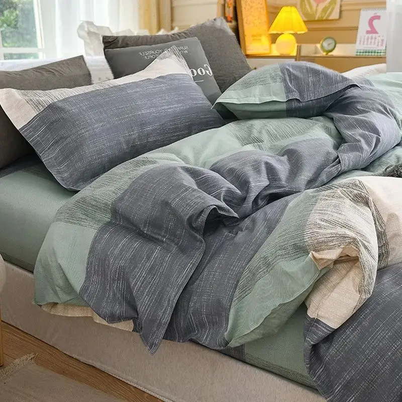 Stripe Comfortable High Quality Cotton Quilt Cover Polyester Bed Sheets Soft Summer Quilts Bedding Sets