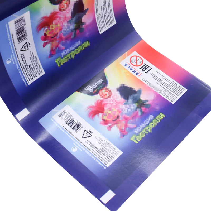 Custom Print 35mm Bopp Pe Flexible Roll Film Laminating Food Packaging packPlastic Roll Film For Kids Toy