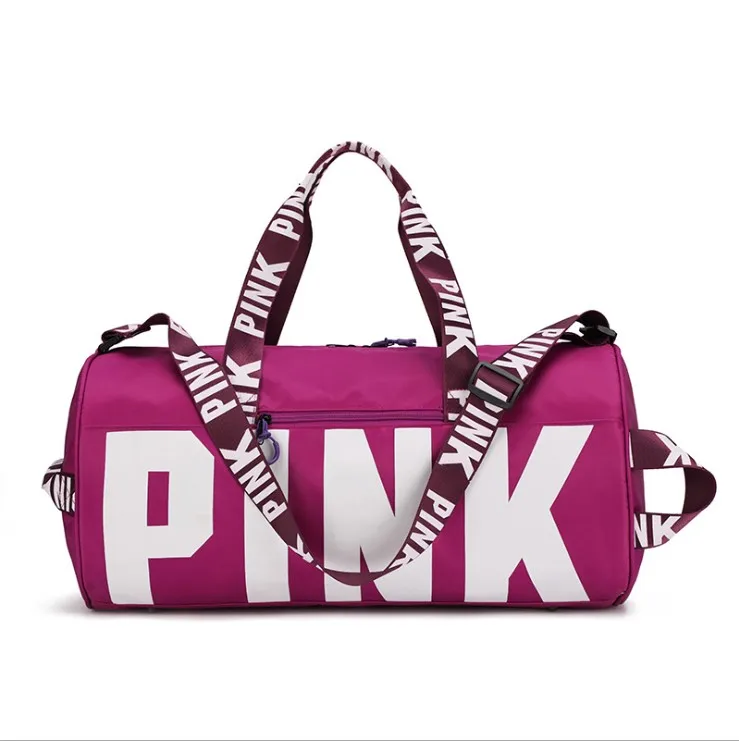 Quilted Pink Duffle Bag Logo Custom Duffle Bag Women Popular Fashion Over Night Bag