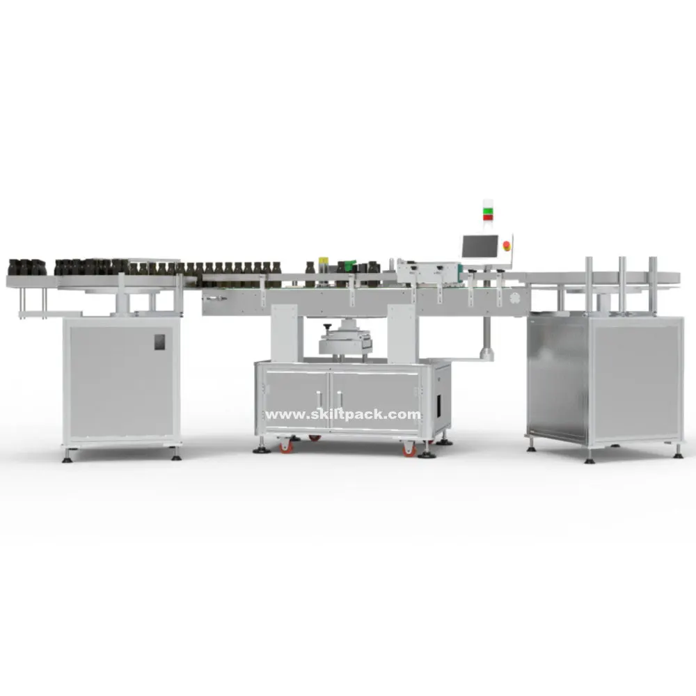 Shampoo bottle wrap around bottle self adhesive labeling applicator