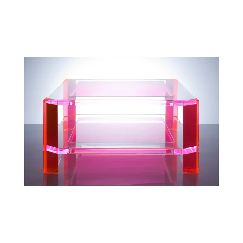 With Glass-Mirrored Acrylic End Table Sledge Perspex Coffee Table Living Room Hotel Center Table
