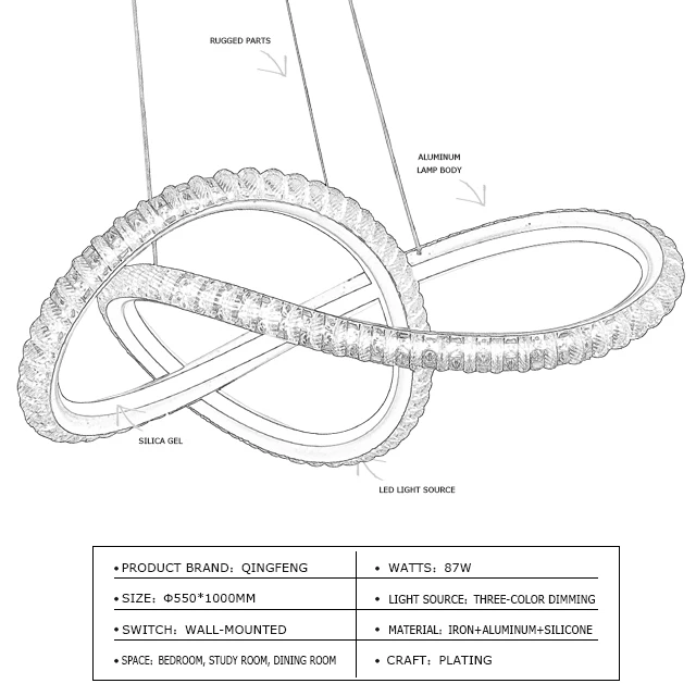 Big single nordic glass wire pendant led light for kitchen restaurant home lighting fixtures ceiling modern crystal chandeliers