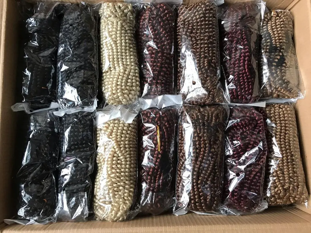 
$1 sample Spring Twist 8 Inch Synthetic Nubian Braid Extension Kenya Crochet Braids 350 Red Spring Twist Hair 