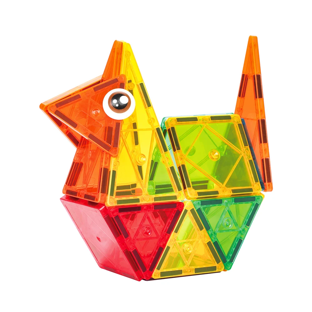 Factory Low MOQ Wholesale Custom  Building blocks  40PCS Toppers Sheet Toy 3D Educational Toys Tile Magnetic With Cars