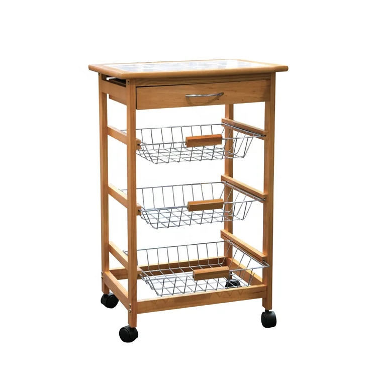 Factory Manufacture Kitchen Rolling Cart Kitchen Furniture Trolley