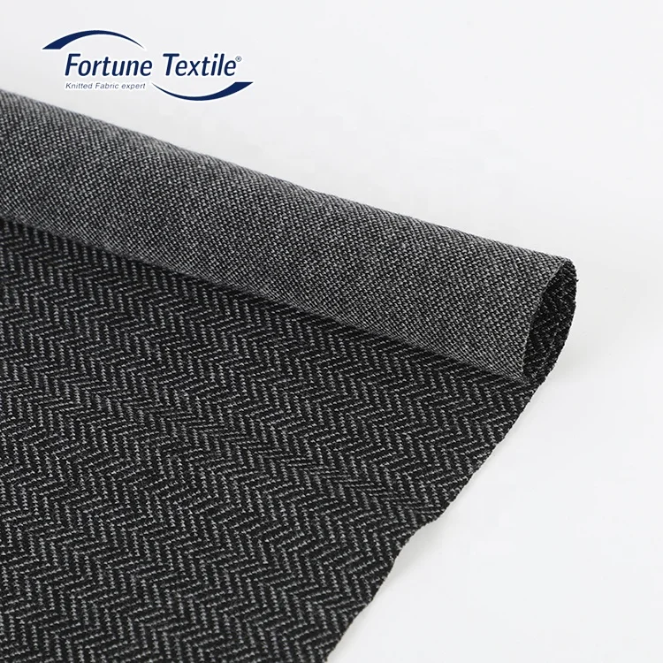Fortune Textile свитер вязальная ткань елочка жаккард полиэстер вискоза стрейч трикотажная ткань
