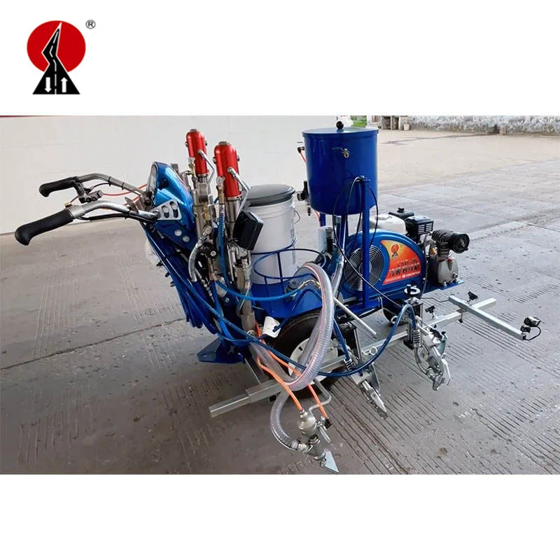New arrival double pump four nozzles cold applied airless stripper automatic painting spray gun road marking machine