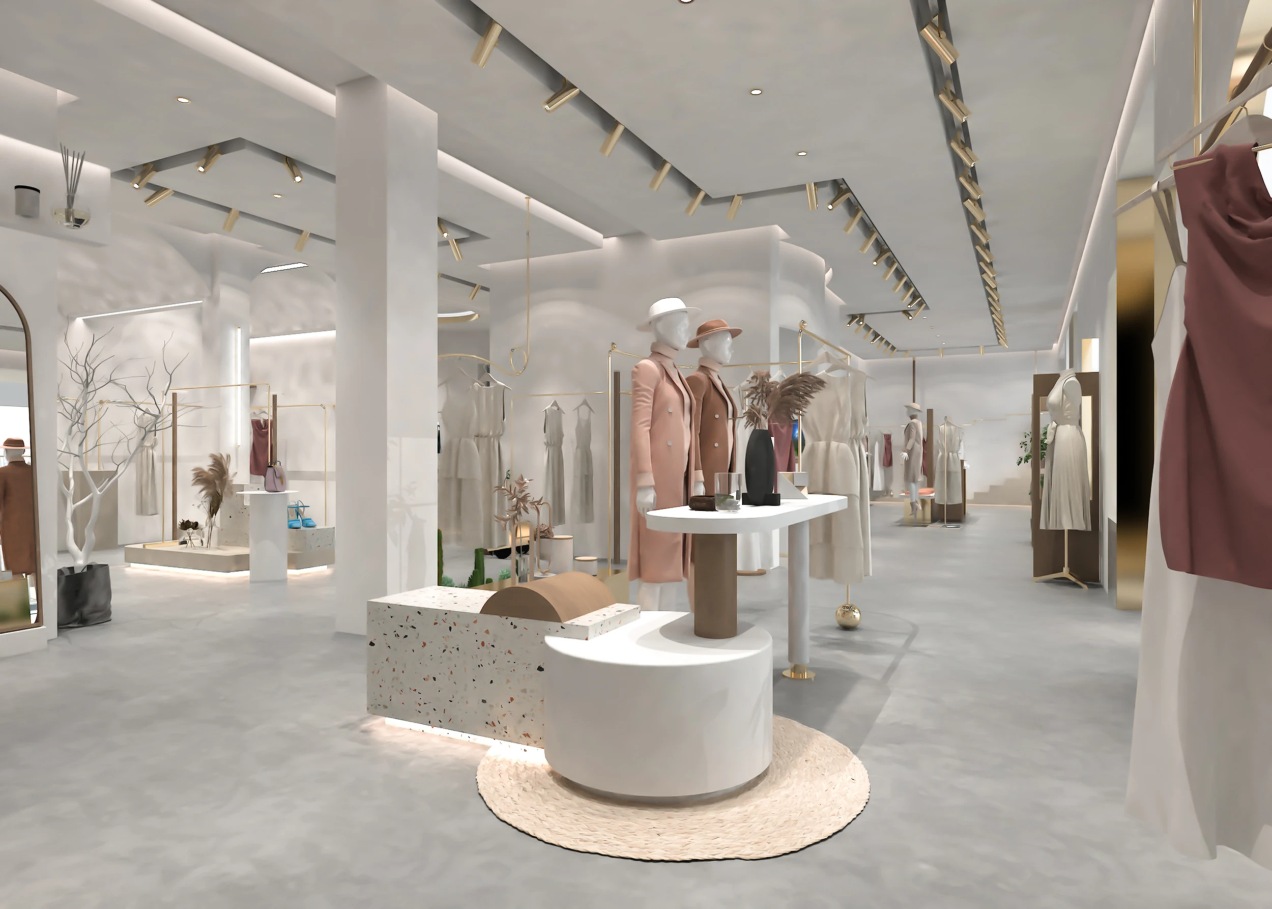 Retail Store Design Clothing Shop Display Stand Women Clothing Shop Rack For Ladies Clothing Shop Interior Design