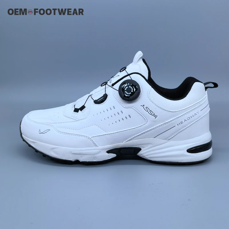 china shoes factory leather Professional golf outdoor running Dial New Trekking Shoes men white sneakers Rotating Buckle