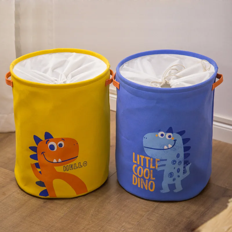 Children Kids Baby Toys Cotton Laundry Basket with Handles Washing Clothes Hampers Printing Cute dinosaur Storage Bag