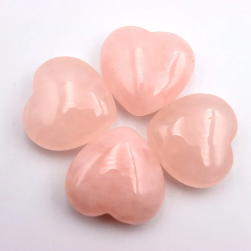 3CM Heart Statue Carved Decoration Stone Rose Quartz Healing Crystal Natural Stone Gift Room Ornament Decor