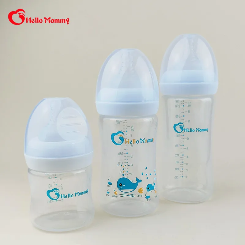 Wholesale Custom Wide Neck PP feeding bottle biberones para bebes anti colic baby bottles bpa free PP milk feeding bottle nipple