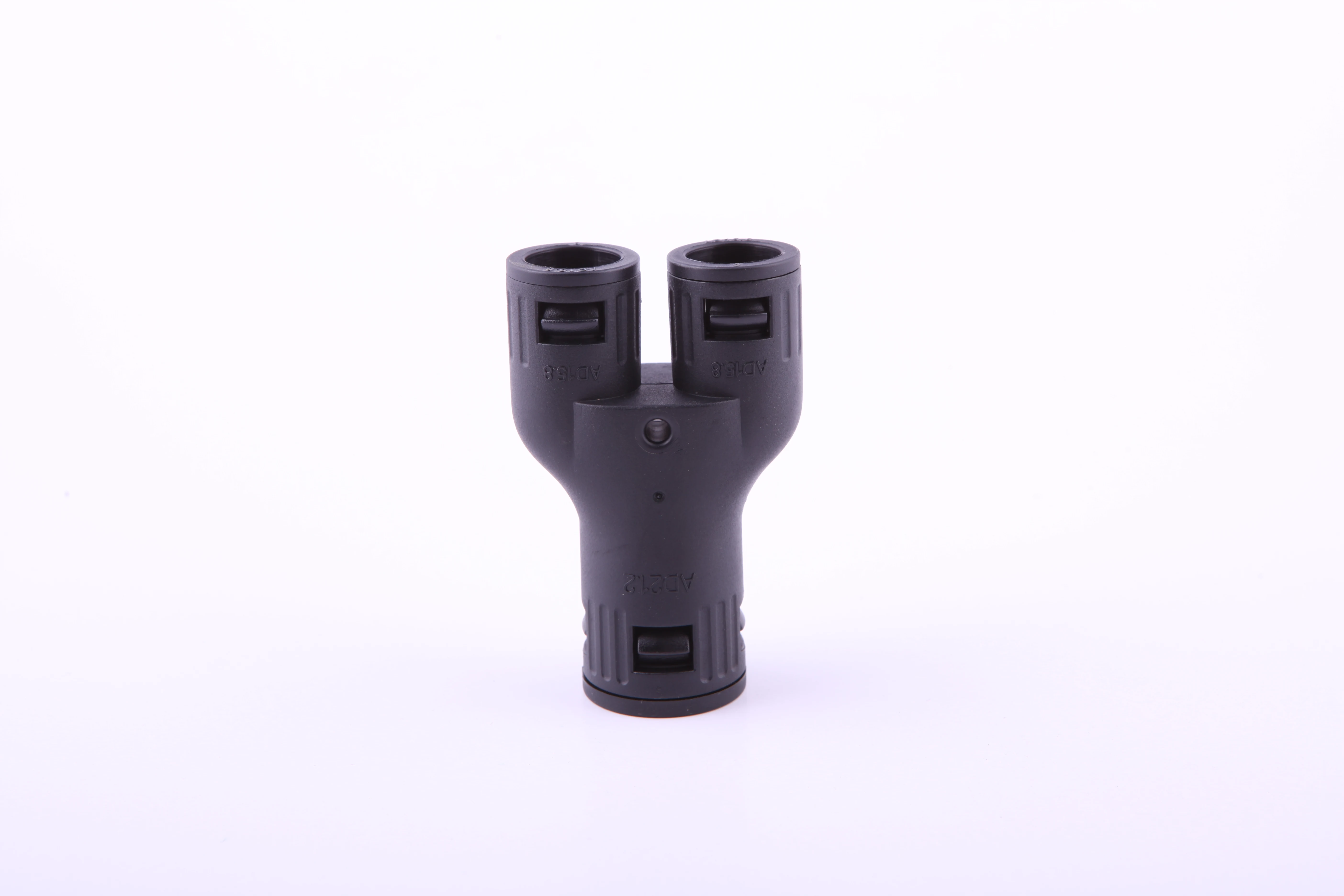Waterproof 3-Way Y-Shaped Rubber Cable Gland Pa6 Nylon Tube Y Connector For Flexible Conduit