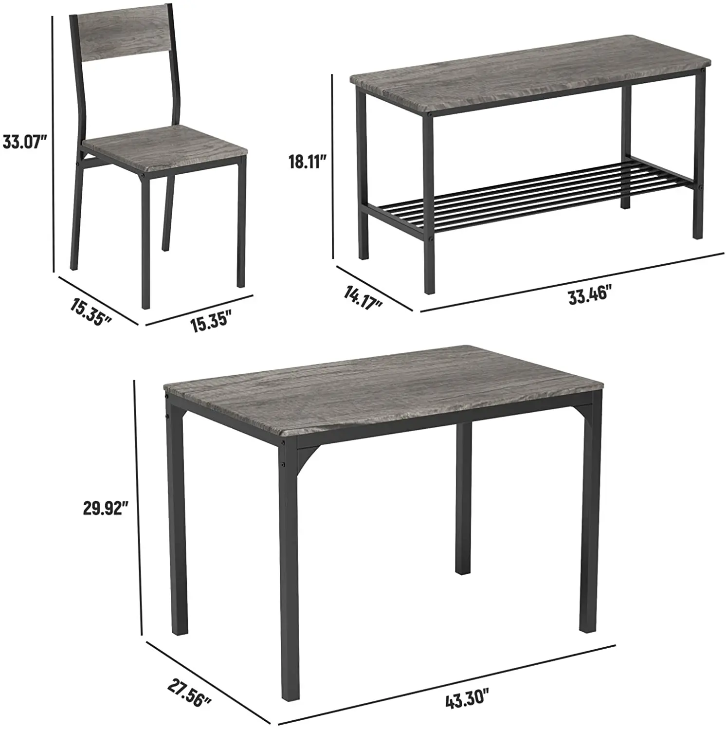 Набор из 6 предметов, обеденный стол со скамейкой, компактный деревянный кухонный стол и 5 стульев с металлическими ножками, столовые наборы