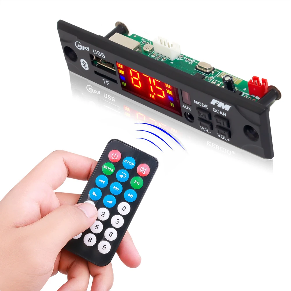 Wireless Blue tooth Color Screen MP3 WAV WMA Decoder Board 12V Car Audio USB TF FM Radio Module MP3 Player with Remote Control