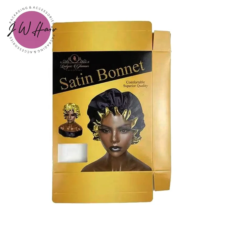 Custom Luxury Gift Box For Hair Products Bonnet Box For Hair Wig Tie Bonnets
