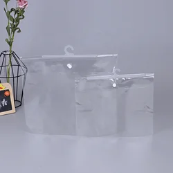Clear plastic pvc hanger hook hanging plastic zipper bags for underwear