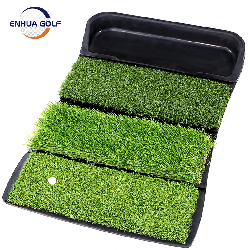 OEM/ODM Wholesale Hot sales 4 in 1 foldable Golf Hitting Mat with Tray Custom Practice Training