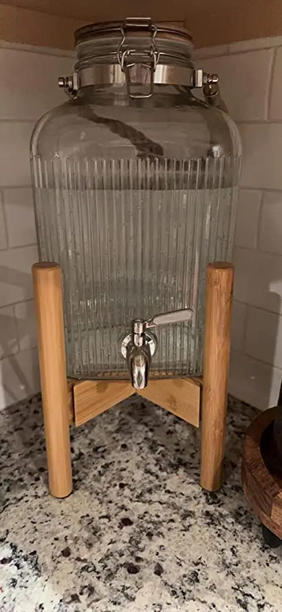 Drink Dispenser Stand Beverage Glass Jar And Water Plastic Jug Holder Adjustable Up