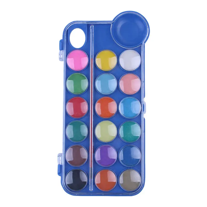 18 color children drawing tool gouache paint set with water watercolors paint brush