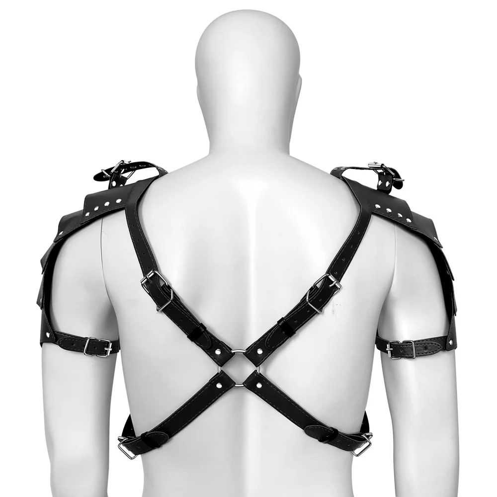 Men Harness Punk Gothic Leather Adjustable Body Chest Harness Cosplay Nightclub Exotic Costumes For Male