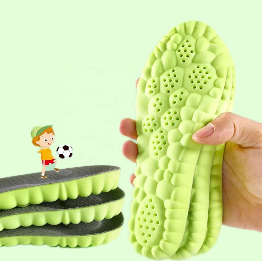 Comfort Children Soft Sports Insoles Cushioning Inserts Shock Absorption for Kids Foot Massage Arch Support by KidsSole