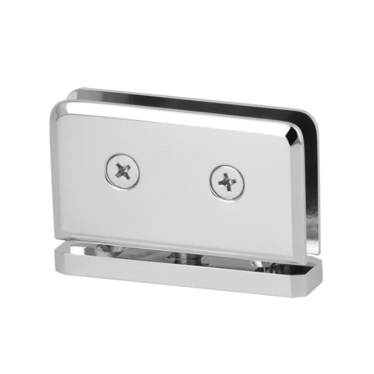 Factory customized glass hinge installed from top to bottom solid forged brass round corner shower hinge