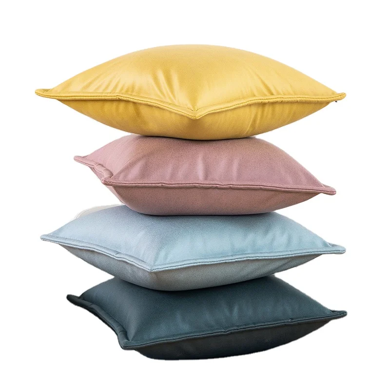 Technology cloth pillow  light luxury living room sofa high-end leather cushion pillowcase modern cushion lumbar pillow