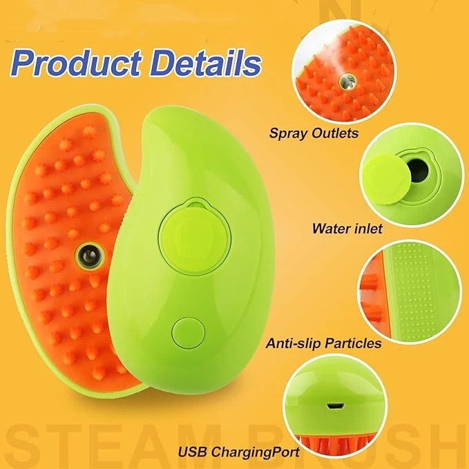 Steamy cepillo para mascotas  Cat dog Brush Steamer Bath Brush Steamy Pet brush For Removing Tangled And Loosse Hair