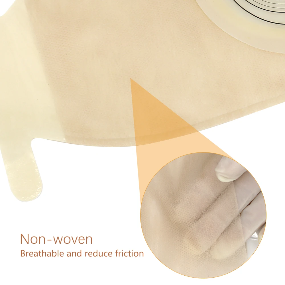 Manufacturer Direct Supply of Medical Supplies One - Piece Type Double Layer Yellow Non-woven Shaped Colostomy Bag