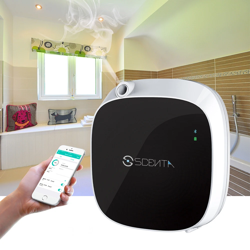 SCENTA Professional Private Label Plastic Fragrance Essential Oil Diffuser,Battery Powered Wall Mounted Aroma Diffuser Machine