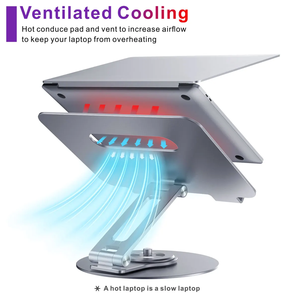 height adjustable laptop stand 360 rotation multi-functional portable notebook stand holder for macbook