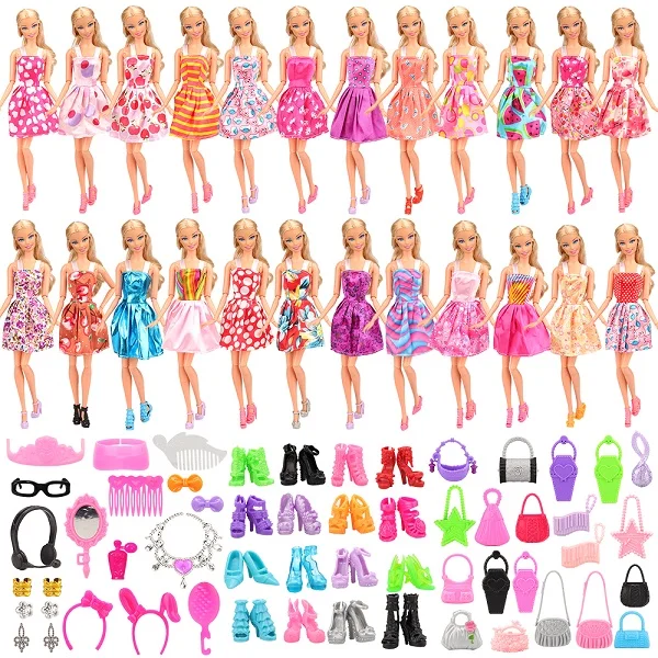 Fashion 15 bjd Doll Clothes Princess Wedding Dresses 10 Shoes 50 Accessories For 11.5inch doll Best Girl Kid Toys Gift
