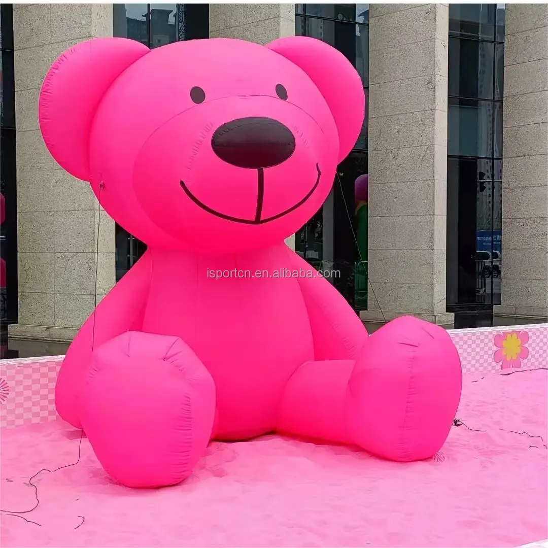 customized inflatable bear cartoon model inflatable pink bear animal for advertising
