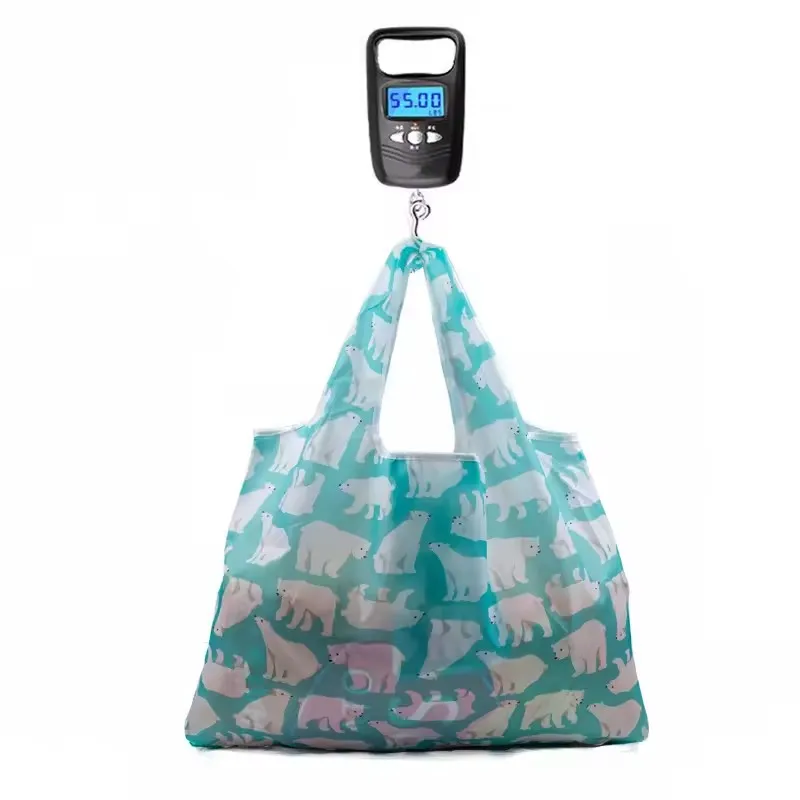 top seller cheap price eco foldable reusable grocery polyester tote shopping bag with custom logo printed