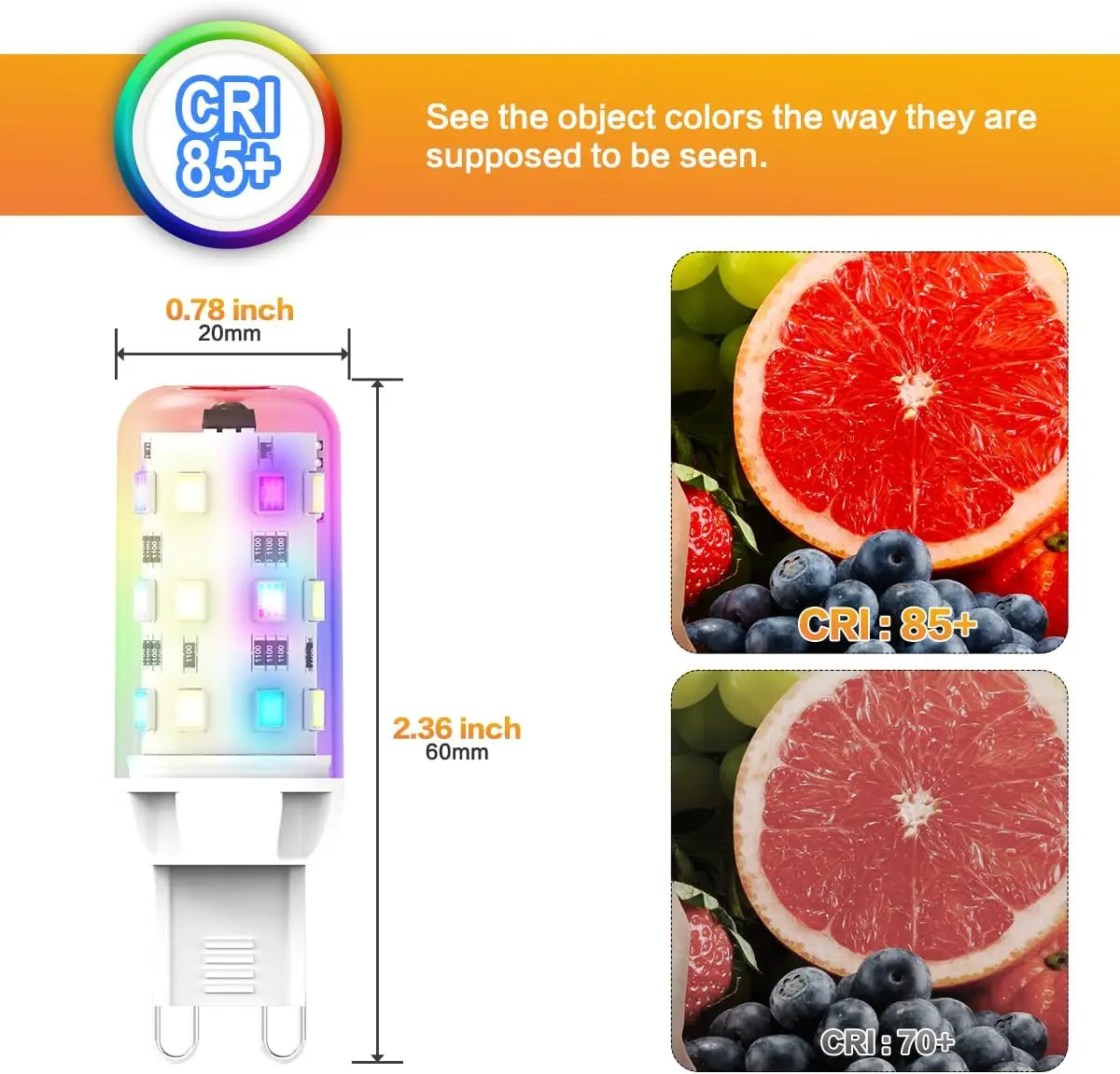 Remoto Control RGB G9 LED lamp 2W Equivalent to 25W Halogen Bulb Flickering Free RGB G9 Led Light Bulb