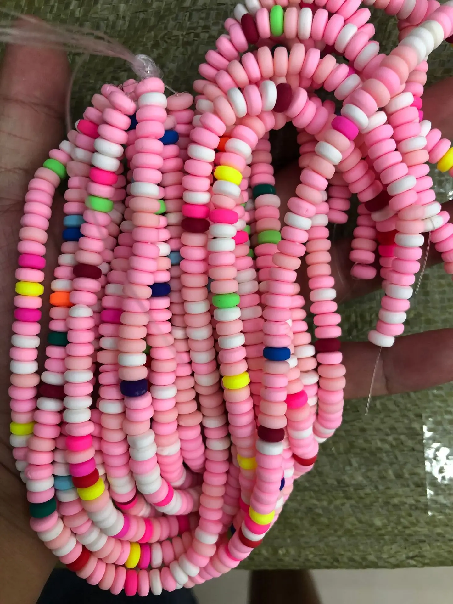 Wholesale Colorful Clay Abacus Beads for DIY Bracelet Necklace Jewelry Candy Accessories