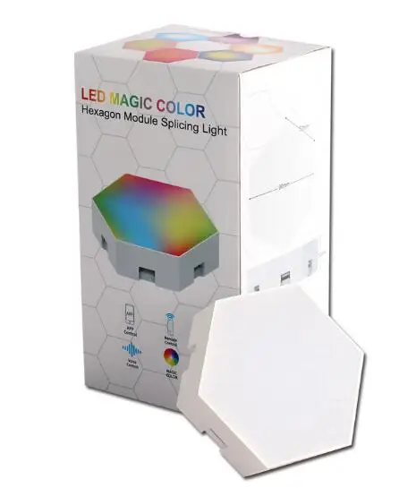 SPL-FLL04 DIY sexangle shape wall mount living room gaming room background lamp RGB colors mood lamp music sync smart home lamp