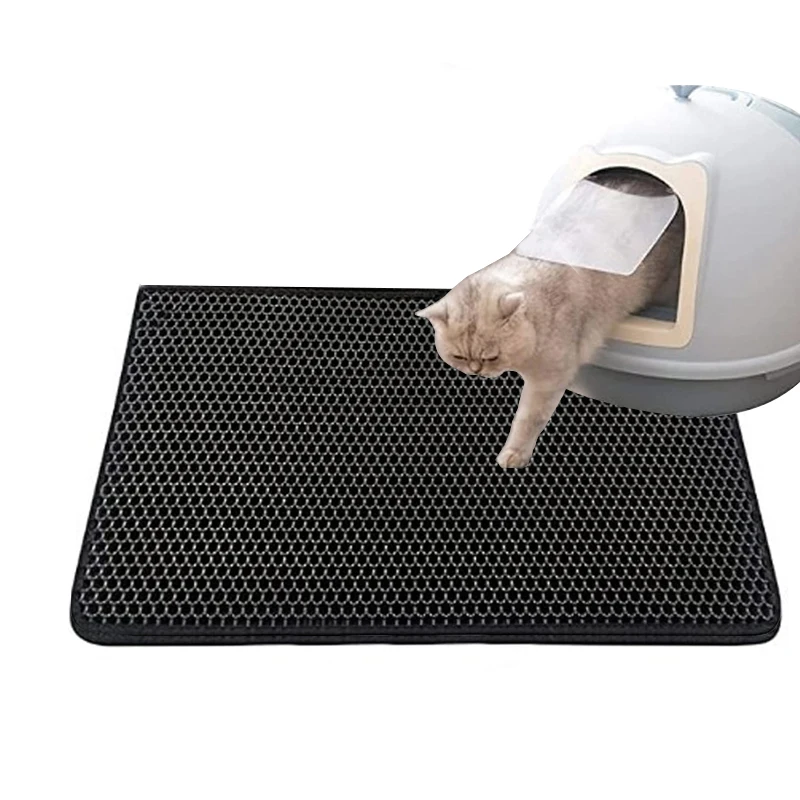 Cat Litter Mat Honeycomb Double Layer Kitty Litter Mat EVA Waterproof Urine Proof Trapping Mat