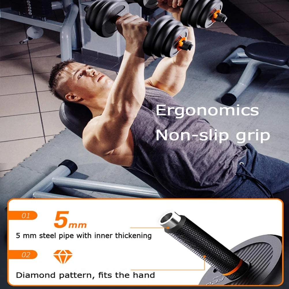 4 Modes dumbbell set 33Lb 44Lb 66Lb 6-in-1 Multi functional Adjustable Barbell Kettlebell dumbbell