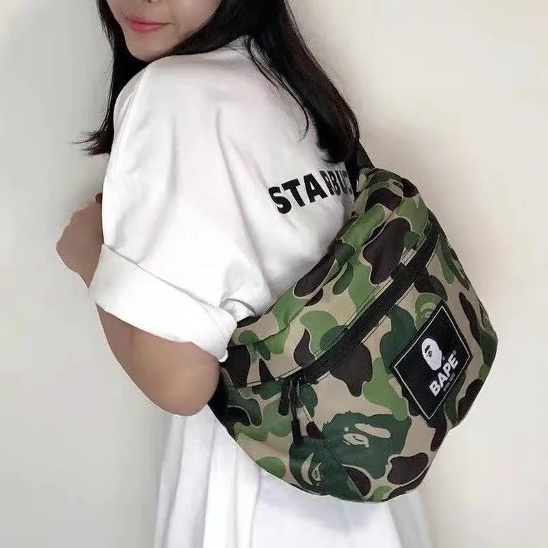 BAPE 2021 армейская зеленая камуфляжная повседневная спортивная сумка-мессенджер поясная